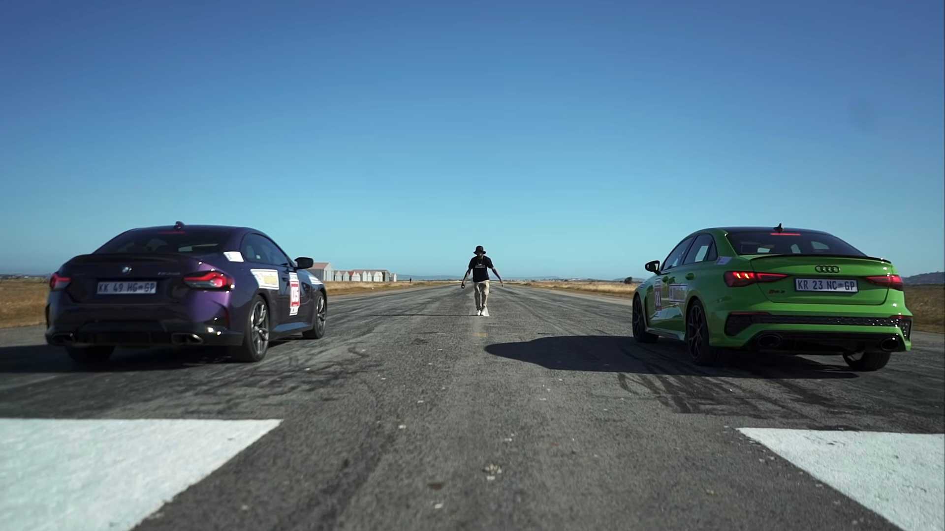 BMW M240i xDrive Drag Races Audi RS3 en enfrentamiento con tracción total