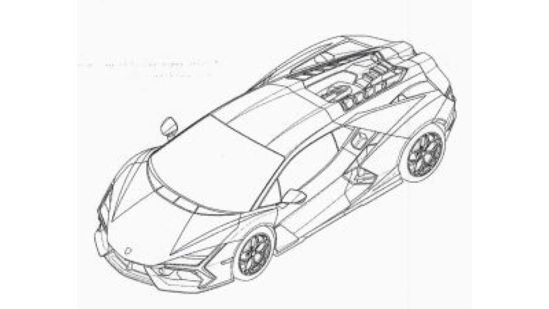 El Lamborghini Aventador de reemplazo muestra un estilo salvaje en las patentes de diseño